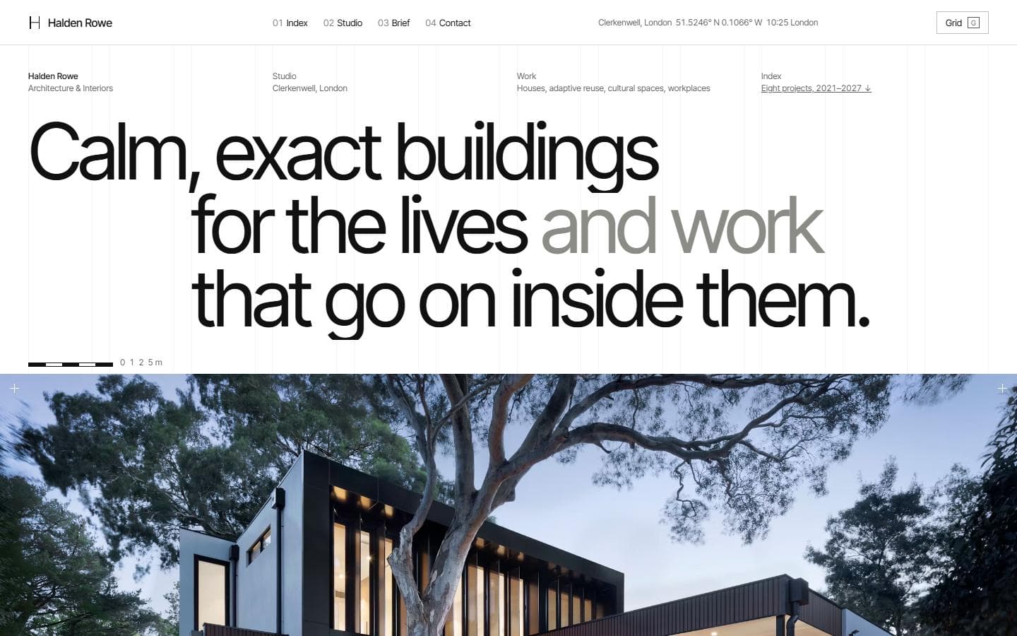 Concept website for Halden Rowe, an architecture studio