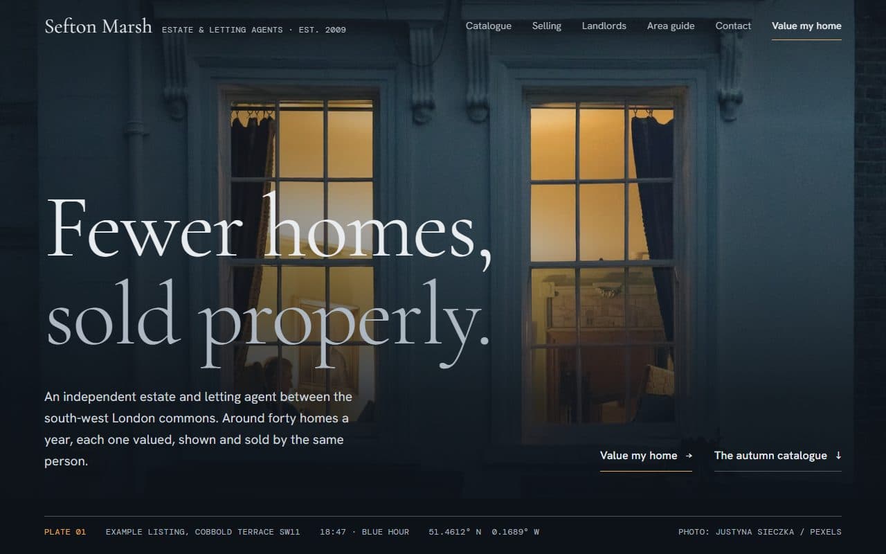 Screenshot of the Sefton Marsh concept website