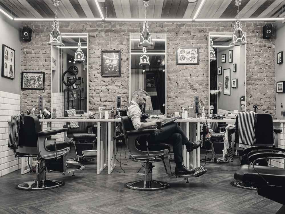 The Clerkenwell shop floor with chairs along a long counter