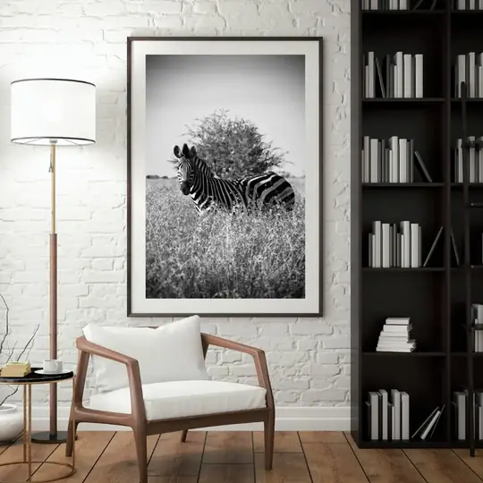 Room mock-up of Lines in the Grass as a framed print