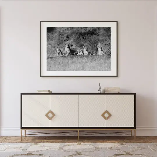Room mock-up of All Eyes as a framed print